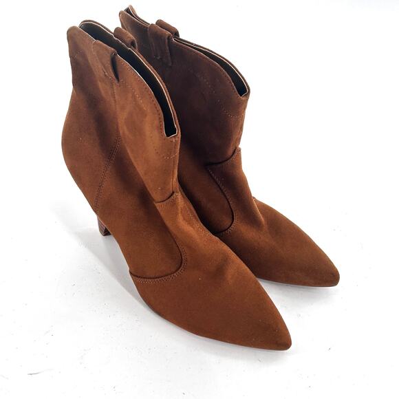 Nine West Cindra Western Boots 9 NWOT Brown Tan Ankle Booties Heel - Picture 9 of 9